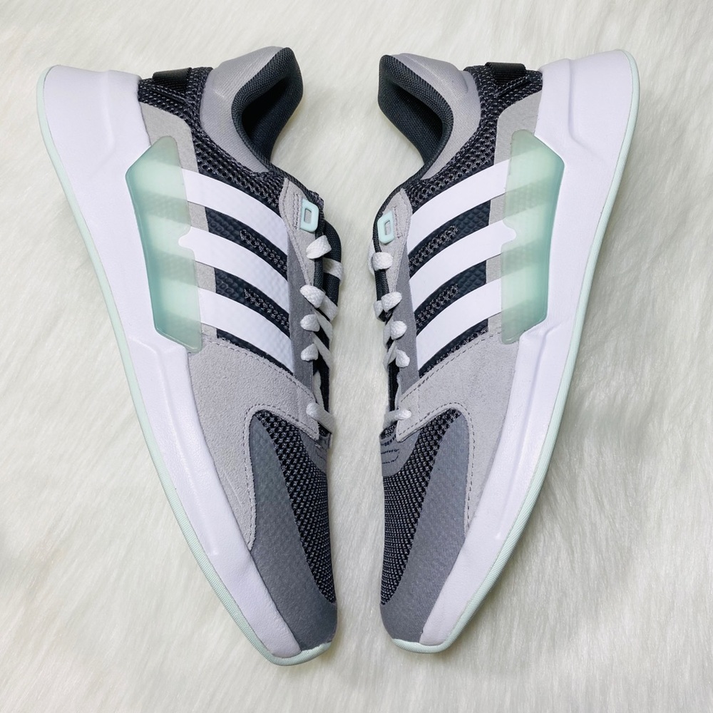 Adidas Run90s Sneakers Gray White Mint Green - Picture 1 of 9